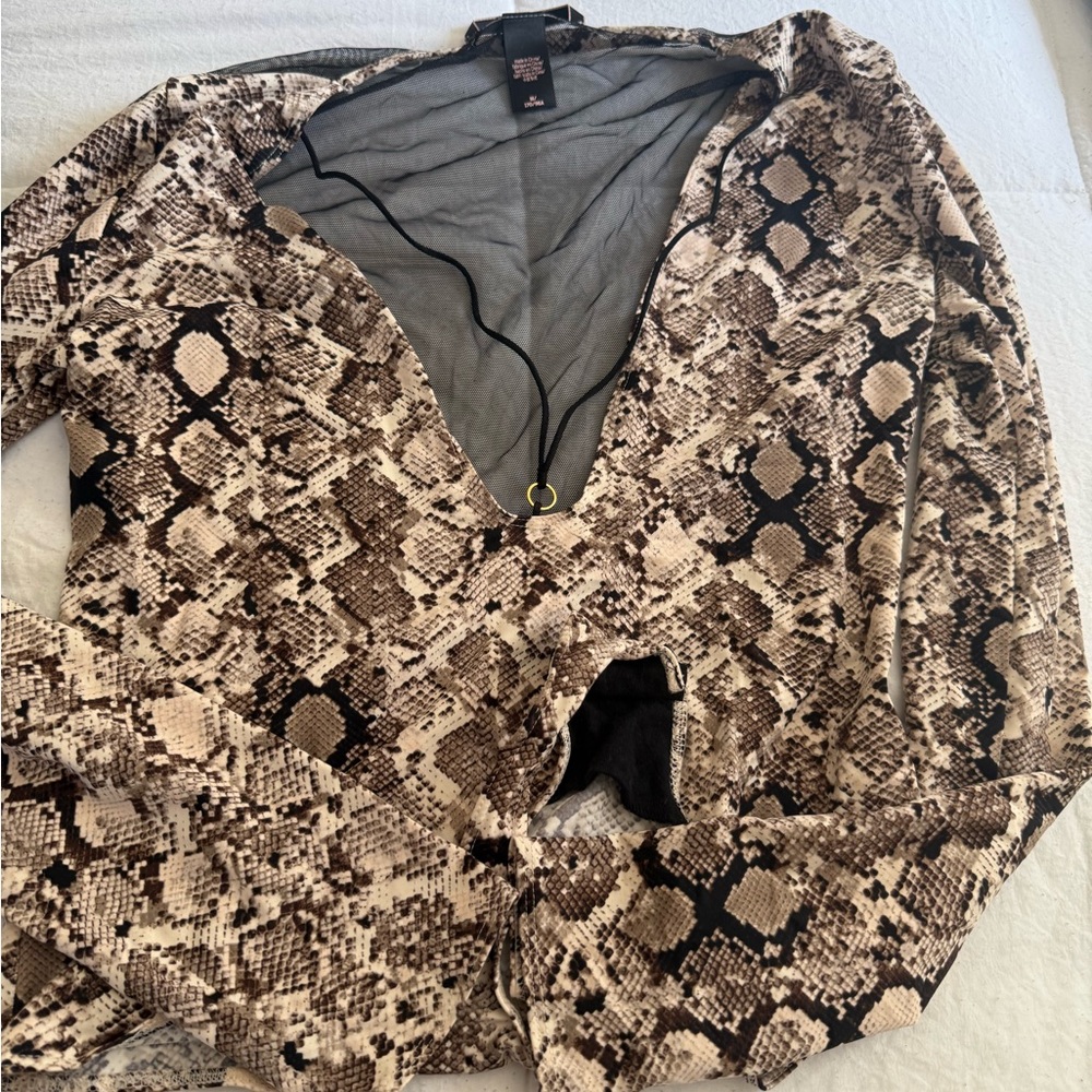 Victoria's Secret Snakeskin Print Top - Black and Brown